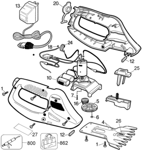 Default Diagram and Parts List for GS500-BDK Type 1 Black and Decker Nibbler & Shears